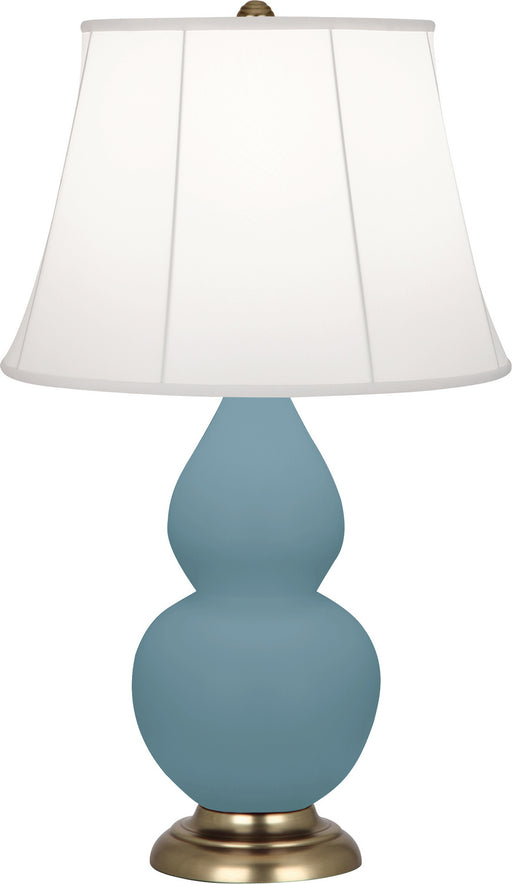 Robert Abbey - MOB14 - One Light Accent Lamp - Small Double Gourd - Matte Steel Blue Glazed w/Antique Brass