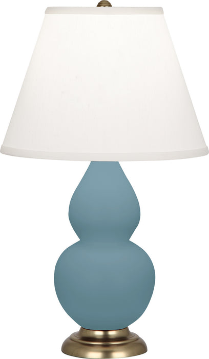 Robert Abbey - MOB50 - One Light Accent Lamp - Small Double Gourd - Matte Steel Blue Glazed w/Antique Brass