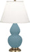 Robert Abbey - MOB50 - One Light Accent Lamp - Small Double Gourd - Matte Steel Blue Glazed w/Antique Brass