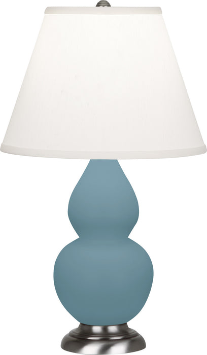 Robert Abbey - MOB52 - One Light Accent Lamp - Small Double Gourd - Matte Steel Blue Glazed w/Antique Silver