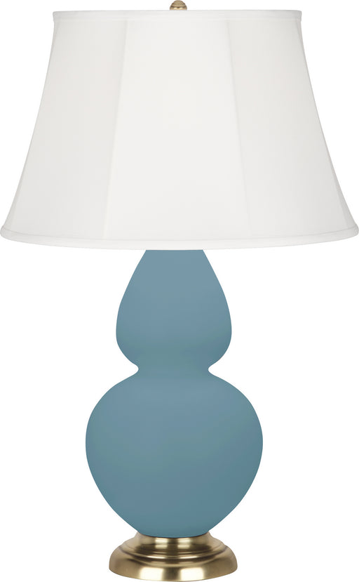 Robert Abbey - MOB54 - One Light Table Lamp - Double Gourd - Matte Steel Blue Glazed w/Antique Brass