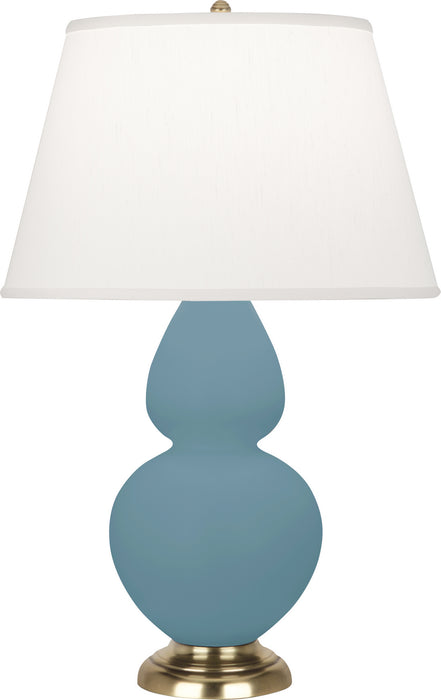 Robert Abbey - MOB55 - One Light Table Lamp - Double Gourd - Matte Steel Blue Glazed w/Antique Brass