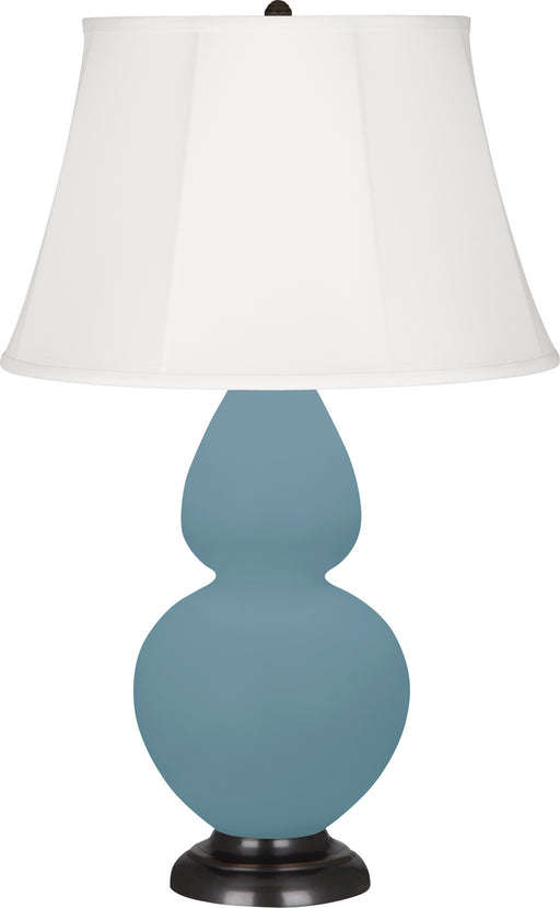 Robert Abbey - MOB56 - One Light Table Lamp - Double Gourd - Matte Steel Blue Glazed w/Deep Patina Bronze