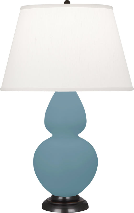 Robert Abbey - MOB57 - One Light Table Lamp - Double Gourd - Matte Steel Blue Glazed w/Deep Patina Bronze