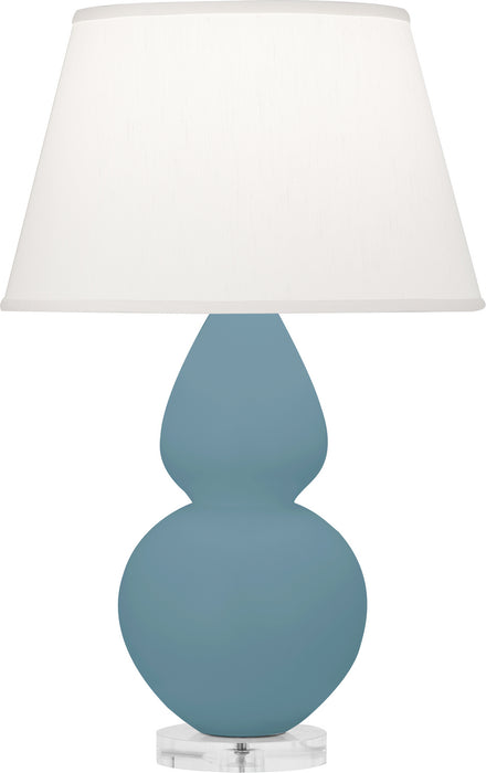 Robert Abbey - MOB62 - One Light Table Lamp - Double Gourd - Matte Steel Blue Glazed w/Lucite Base