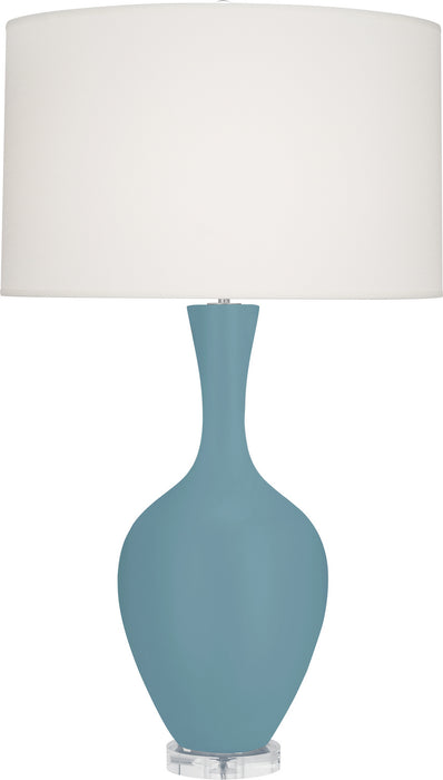 Robert Abbey - MOB80 - One Light Table Lamp - Audrey - Matte Steel Blue Glazed