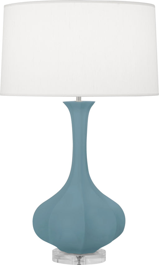 Robert Abbey - MOB96 - One Light Table Lamp - Pike - Matte Steel Blue Glazed w/Lucite Base