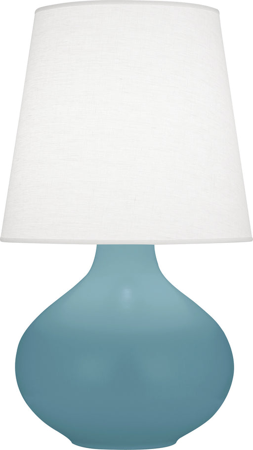 Robert Abbey - MOB99 - One Light Table Lamp - June - Matte Steel Blue Glazed