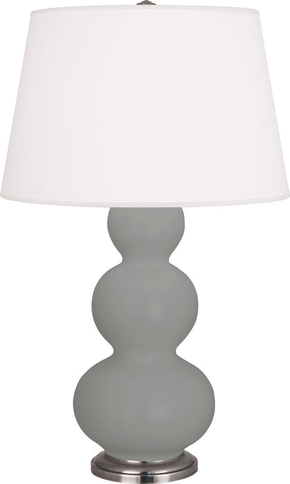 Robert Abbey - MST42 - One Light Table Lamp - Triple Gourd - Matte Smokey Taupe Glazed w/Antique Silver