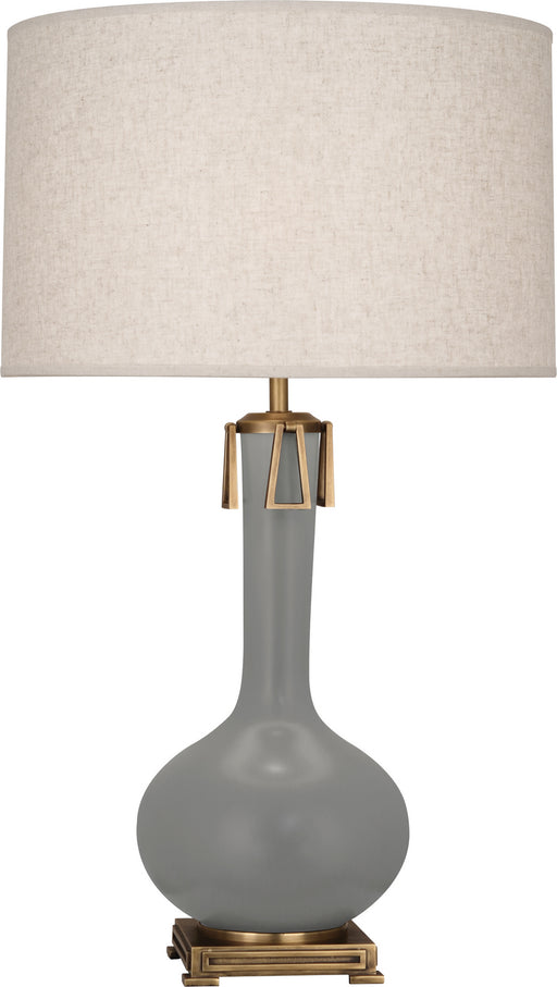 Robert Abbey - MST92 - One Light Table Lamp - Athena - Matte Smoky Taupe Glazed w/Aged Brass