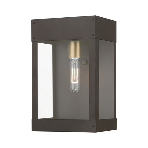 Livex Lighting - 20872-07 - One Light Outdoor Wall Lantern - Barrett - Bronze with Antique Brass Candle