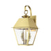 Livex Lighting - 27215-08 - Two Light Outdoor Wall Lantern - Wentworth - Natural Brass