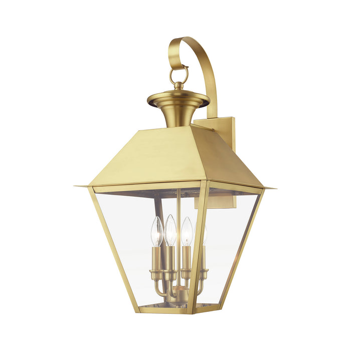 Livex Lighting - 27222-08 - Four Light Outdoor Wall Lantern - Wentworth - Natural Brass