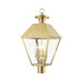 Livex Lighting - 27223-08 - Four Light Outdoor Post Top Lantern - Wentworth - Natural Brass
