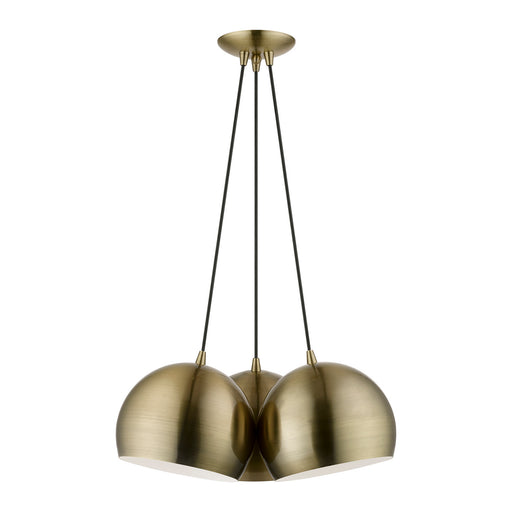 Livex Lighting - 40803-01 - Three Light Pendant - Piedmont - Antique Brass