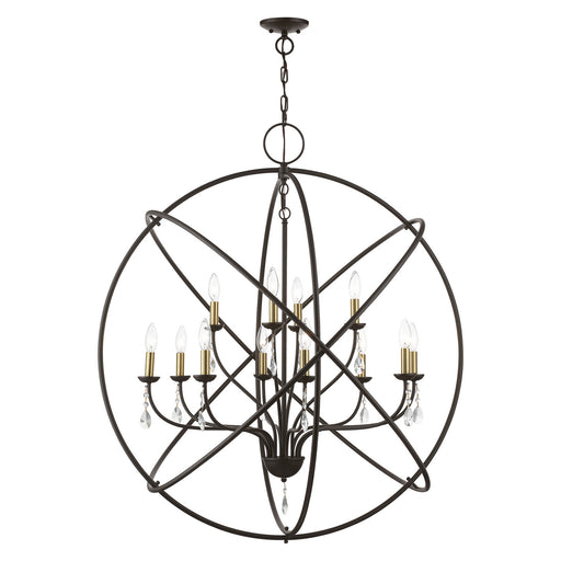 Livex Lighting - 40909-07 - 12 Light Foyer Chandelier - Aria - Bronze with Antique Brass Finish Candles