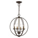 Livex Lighting - 40914-07 - Four Light Convertible Chandelier/ Semi-Flush - Arabella - Bronze with Antique Brass Finish Candles