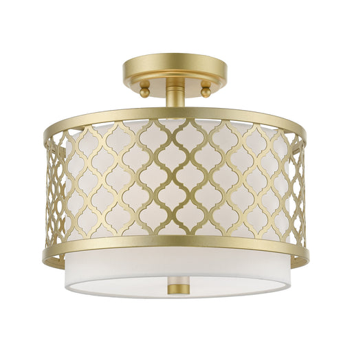 Livex Lighting - 41107-33 - Two Light Semi-Flush Mount - Arabesque - Soft Gold
