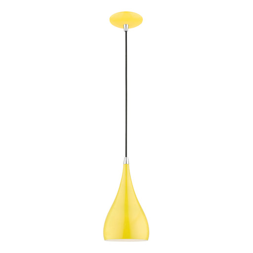 Livex Lighting - 41171-82 - One Light Mini Pendant - Amador - Shiny Yellow with Polished Chrome