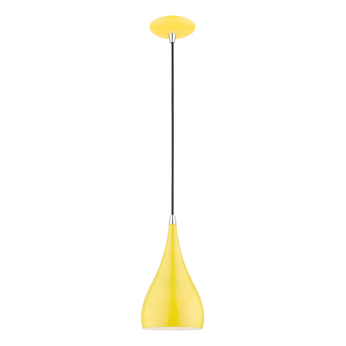 Livex Lighting - 41171-82 - One Light Mini Pendant - Amador - Shiny Yellow with Polished Chrome