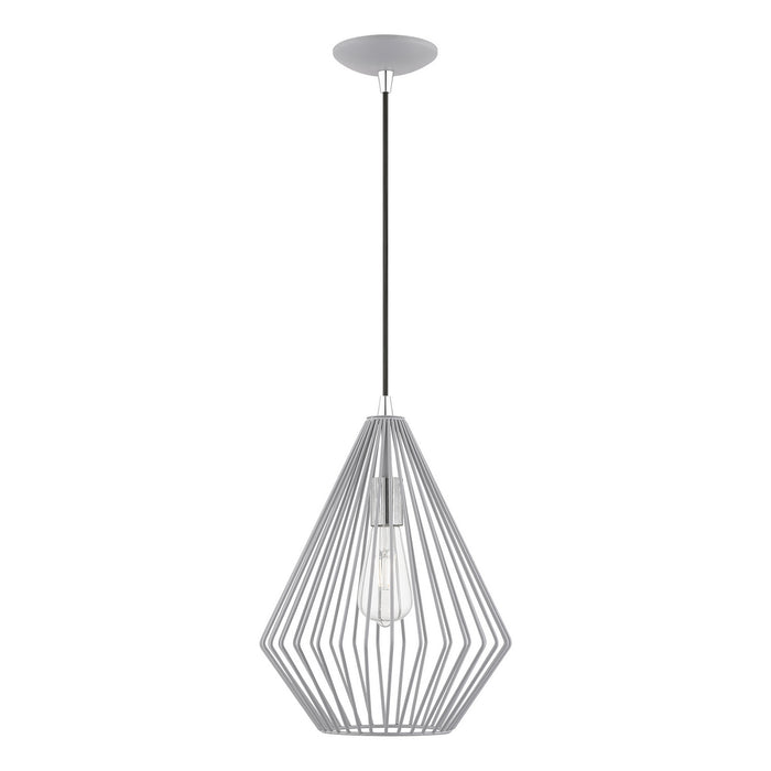 Livex Lighting - 41325-80 - One Light Pendant - Linz - Nordic Gray with Polished Chrome