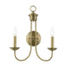 Livex Lighting - 42682-01 - Two Light Wall Sconce - Estate - Antique Brass