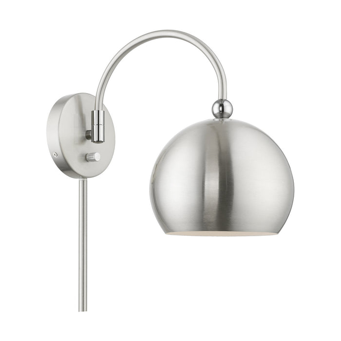 Livex Lighting - 45489-91 - One Light Swing Arm Wall Lamp - Stockton - Brushed Nickel with Polished Chrome