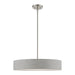 Livex Lighting - 46144-91 - Four Light Pendant - Elmhurst - Brushed Nickel with Shiny White