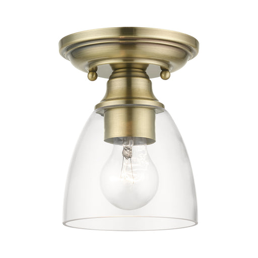 Livex Lighting - 46331-01 - One Light Semi-Flush Mount - Montgomery - Antique Brass