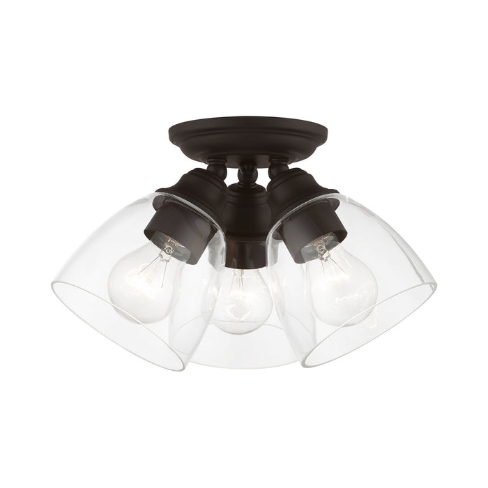 Livex Lighting - 46339-07 - Three Light Semi-Flush Mount - Montgomery - Bronze