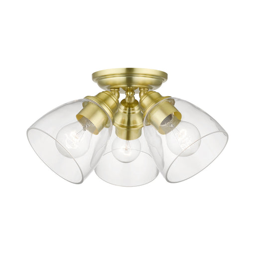 Livex Lighting - 46339-12 - Three Light Semi-Flush Mount - Montgomery - Satin Brass