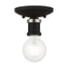 Livex Lighting - 47160-04 - One Light Flush Mount - Lansdale - Black with Brushed Nickel