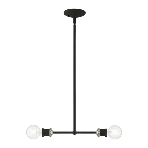 Livex Lighting - 47162-04 - Two Light Linear Chandelier - Lansdale - Black with Brushed Nickel