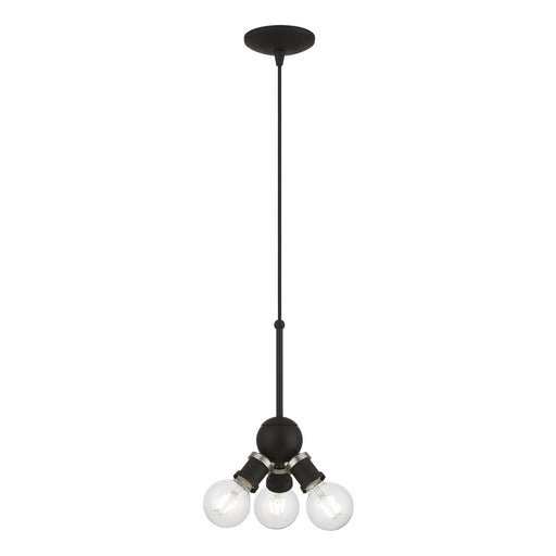 Livex Lighting - 47164-04 - Three Light Pendant - Lansdale - Black with Brushed Nickel