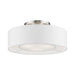 Livex Lighting - 47173-91 - Three Light Semi-Flush Mount - Gilmore - Brushed Nickel with Shiny White