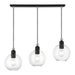Livex Lighting - 48974-04 - Three Light Linear Chandelier - Downtown - Black with Brushed Nickel