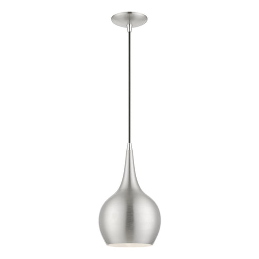 Livex Lighting - 49016-91 - One Light Mini Pendant - Andes - Brushed Nickel with Polished Chrome