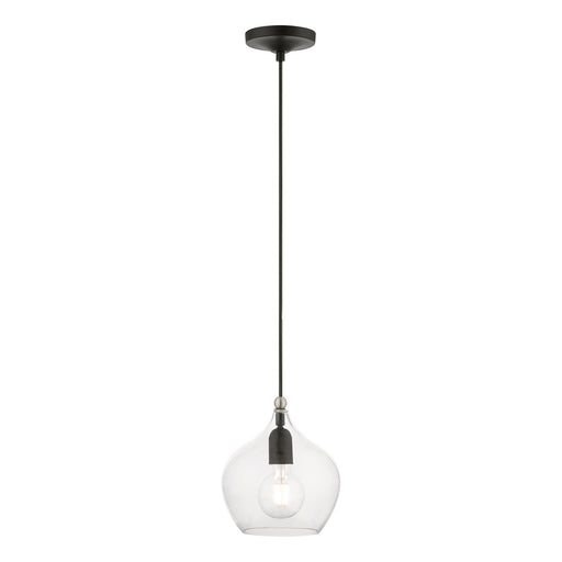 Livex Lighting - 49088-04 - One Light Pendant - Aldrich - Black with Brushed Nickel