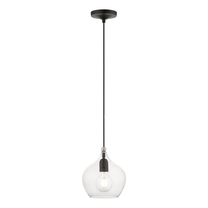Livex Lighting - 49088-04 - One Light Pendant - Aldrich - Black with Brushed Nickel