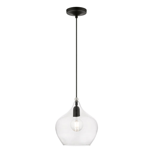 Livex Lighting - 49093-04 - One Light Pendant - Aldrich - Black with Brushed Nickel