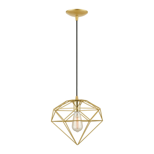 Livex Lighting - 49152-33 - One Light Pendant - Knox - Soft Gold with Polished Brass
