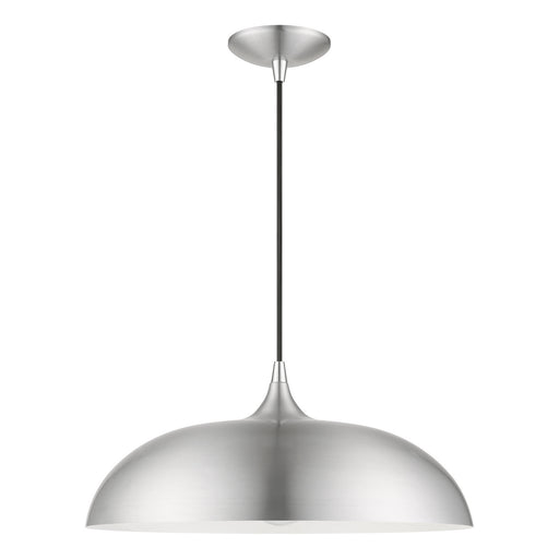 Livex Lighting - 49233-66 - One Light Pendant - Amador - Brushed Aluminum with Polished Chrome