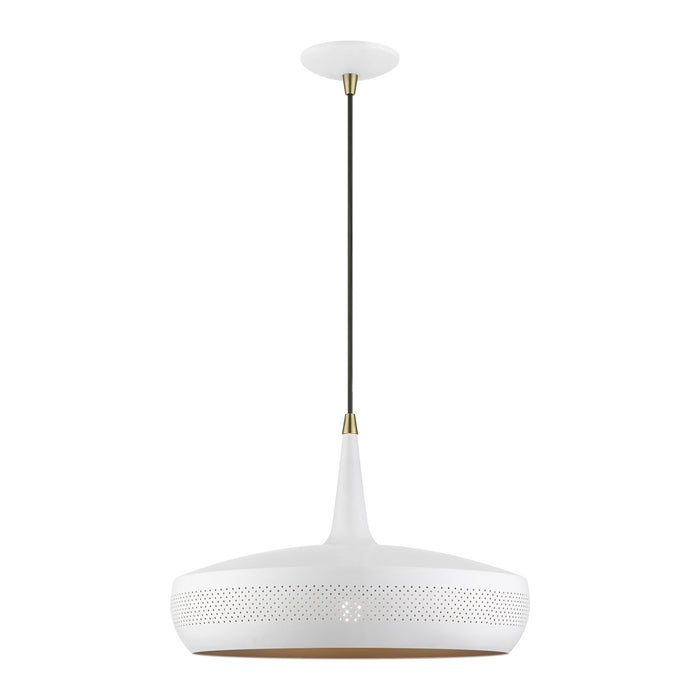 Livex Lighting - 49353-03 - One Light Pendant - Banbury - White with Antique Brass
