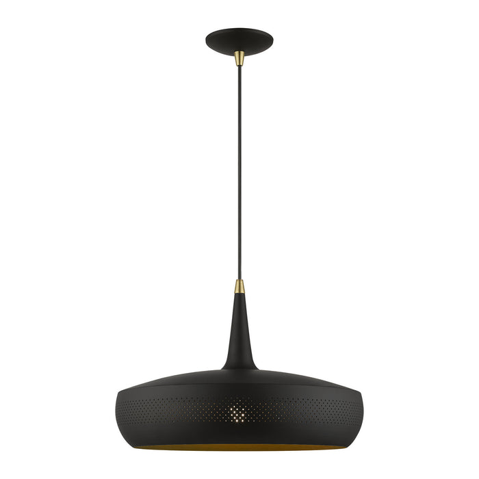 Livex Lighting - 49353-04 - One Light Pendant - Banbury - Black with Antique Brass