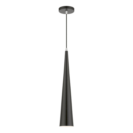 Livex Lighting - 49631-68 - One Light Pendant - Andes - Shiny Black with Polished Chrome