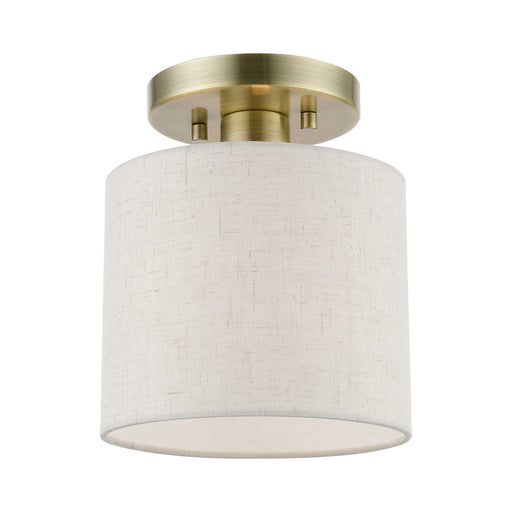 Livex Lighting - 49807-01 - One Light Semi-Flush Mount - Blossom - Antique Brass