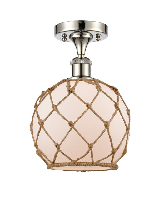 Innovations - 516-1C-PN-G121-8RB - One Light Semi-Flush Mount - Ballston - Polished Nickel