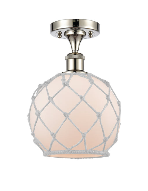 Innovations - 516-1C-PN-G121-8RW - One Light Semi-Flush Mount - Ballston - Polished Nickel