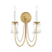 Maxim - 12161GL/CRY - Two Light Wall Sconce - Plumette - Gold Leaf