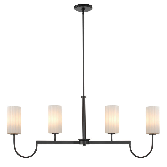 Maxim - 32004SWBK - Four Light Linear Chandelier - Town and Country - Black